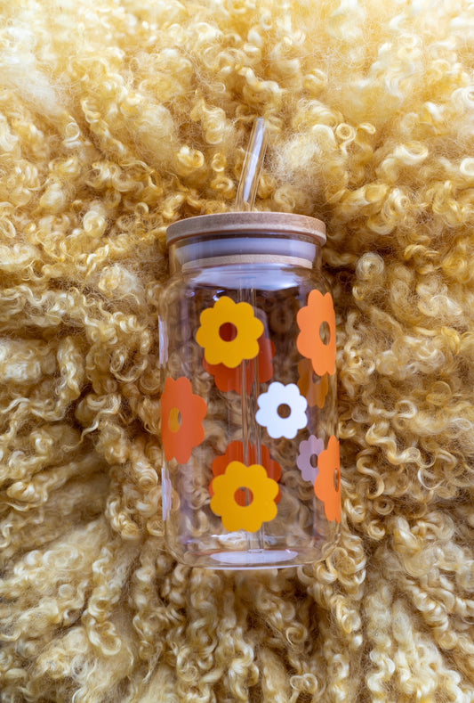 Flower Pattern Glass Cup