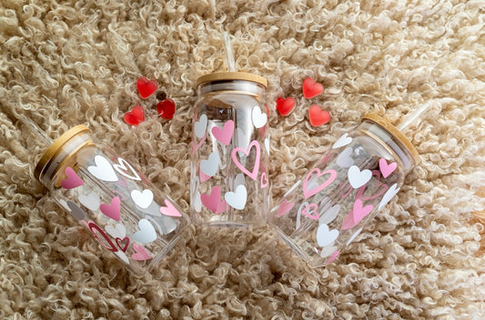 Heart Pattern Glass Cup