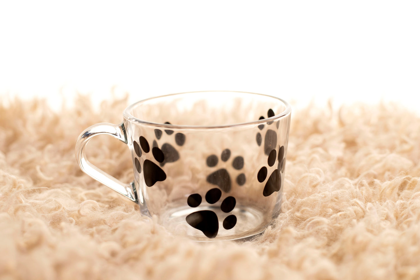 Paw Print Pattern Glass Mug