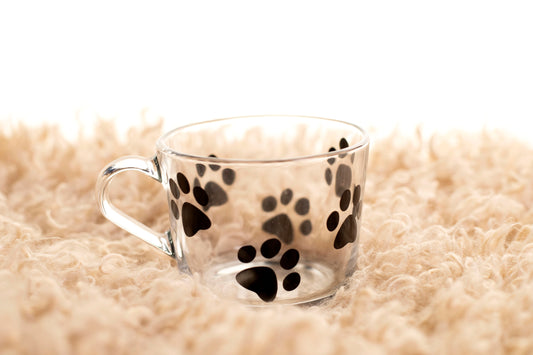 Paw Print Pattern Glass Mug