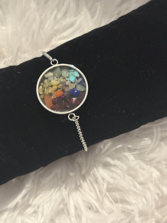Silver Bracelet - Circle (Stones)